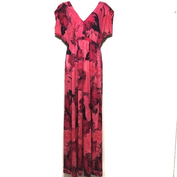 Soma Dresses & Skirts - Soma Intimates Soft Floral Empire Pink Maxi Dress